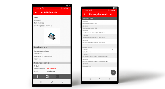 Bouwplaats materieel app Bouwplaats materieel app