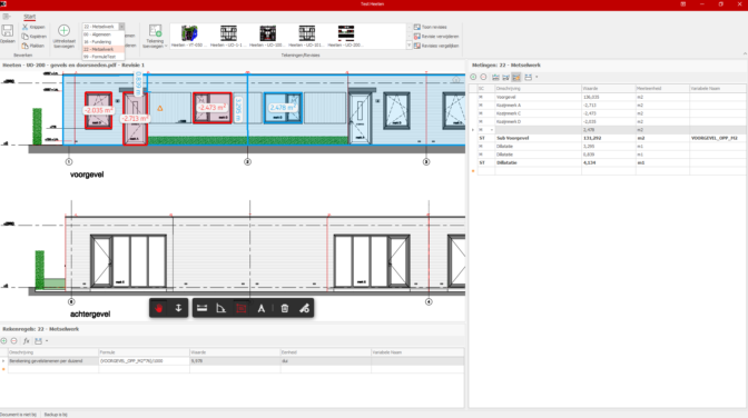 Kraan - 2D-meten, Selectie Uittrekstaten